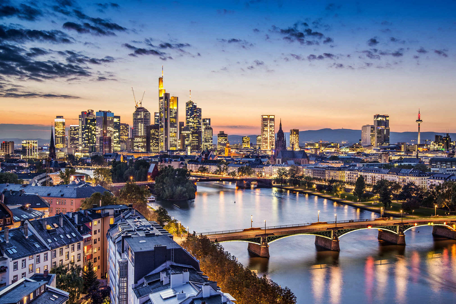 View on the city of Frankfurt